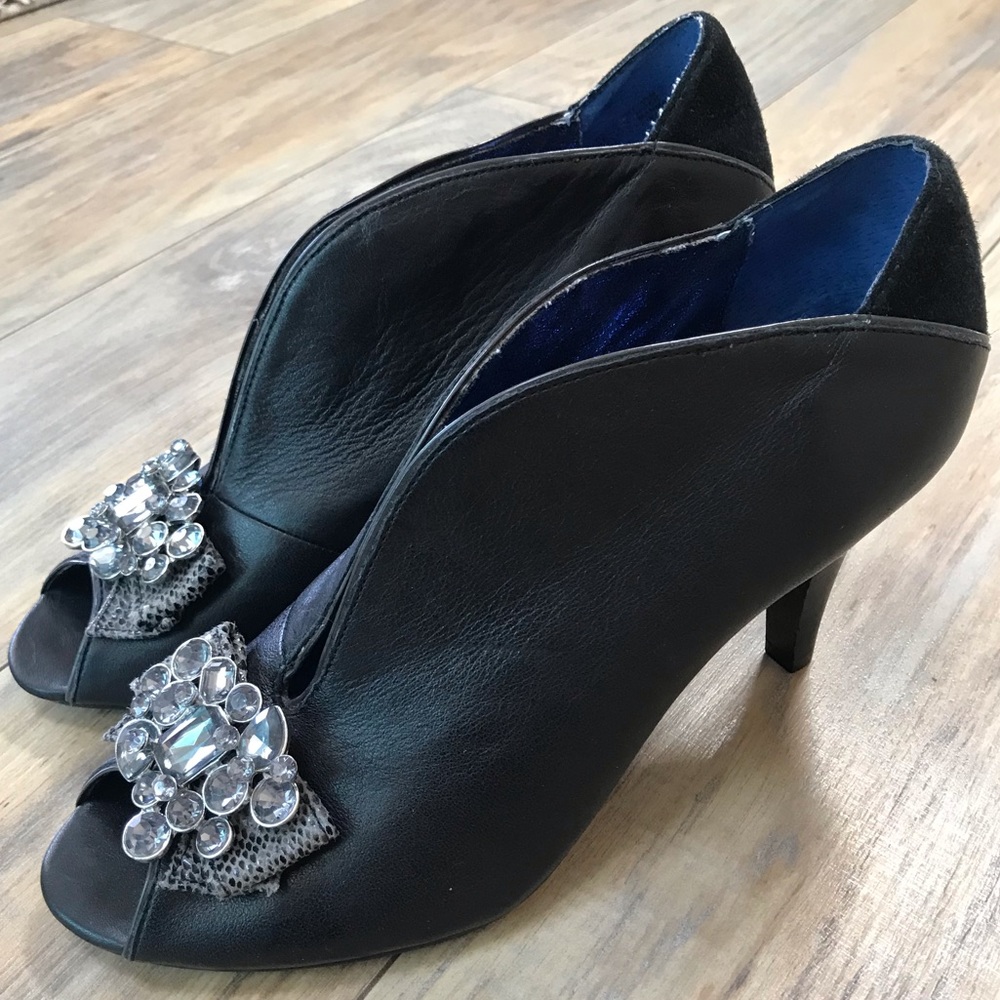 Poetic Licence Black Peep Toe Heels